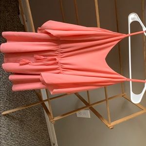 Coral off the shoulder romper